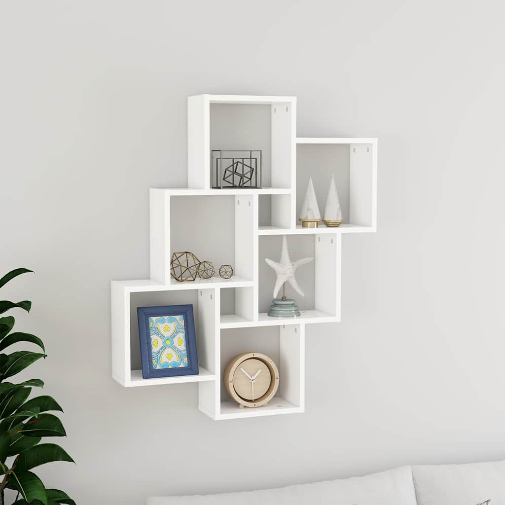 vidaXL Wall Shelf | White | Engineered wood | Medium | Wall Shelf | Square 1