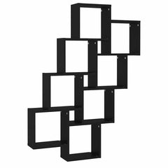 vidaXL Wall Shelf | Black | Engineered Wood | 90x15x119 cm | Wall Shelf 2