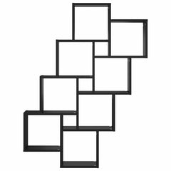 vidaXL Wall Shelf | Black | Engineered Wood | 90x15x119 cm | Wall Shelf 4