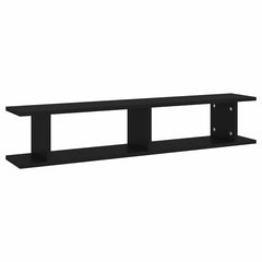 vidaXL Wall Shelf | Set of 2 | Black | Engineered wood | Wall Shelf 4