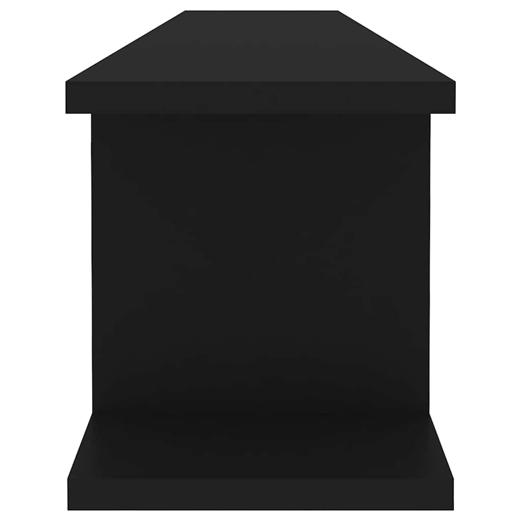 vidaXL Wall Shelf | Set of 2 | Black | Engineered wood | Wall Shelf 6