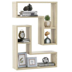 vidaXL Wall Shelf | Set of 2 | Sonoma oak | Engineered wood | 50x15x50 cm 3