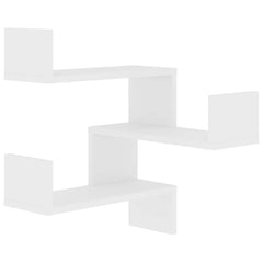 807224 vidaXL Wall Corner Shelves 2 pcs White 40x40x50 cm Engineered Wood 2