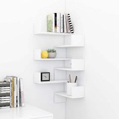 807224 vidaXL Wall Corner Shelves 2 pcs White 40x40x50 cm Engineered Wood 3