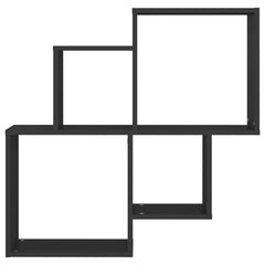 807260 vidaXL Wall Cube Shelf Black 80x15x78,5 cm Engineered Wood 3