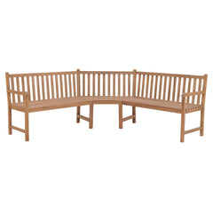 vidaXL Garden Corner Bench 185x185x90 cm Solid Teak Wood 1