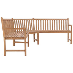 vidaXL Garden Corner Bench 185x185x90 cm Solid Teak Wood 2