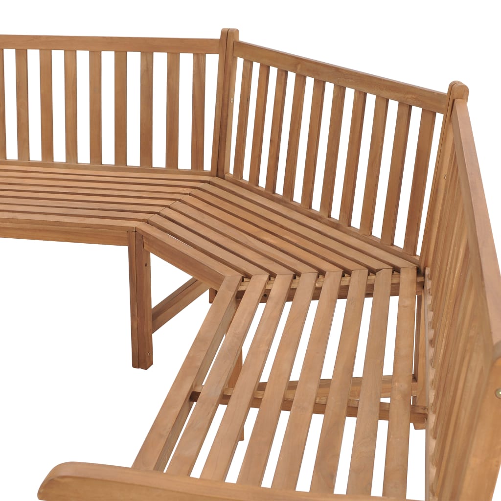 vidaXL Garden Corner Bench 185x185x90 cm Solid Teak Wood 3