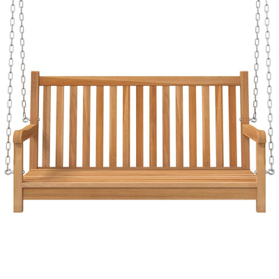 Swing Bench Solid Teak Wood 114x60x64 cm