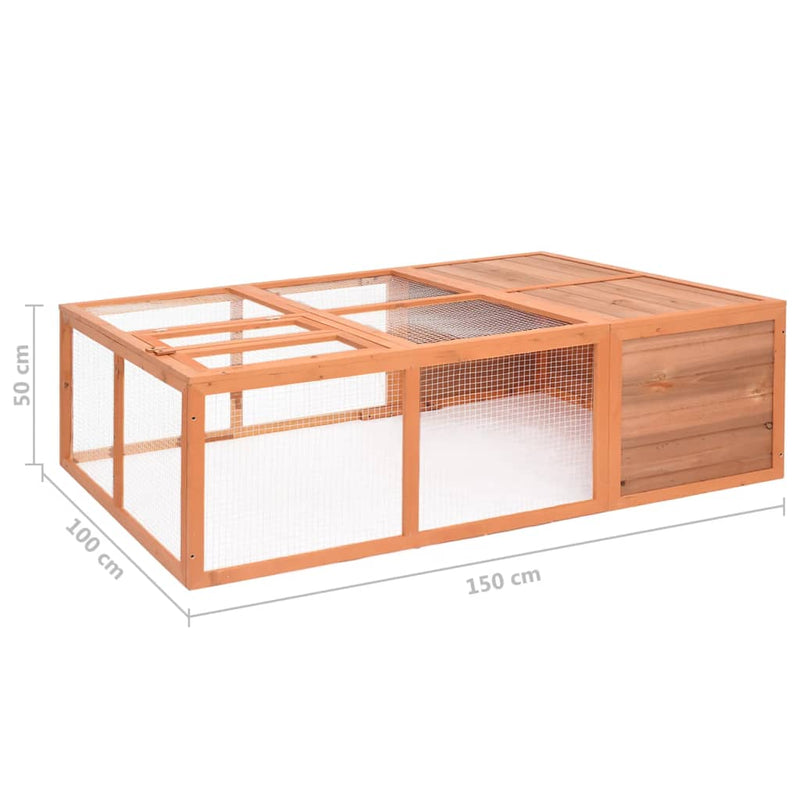 Garden Animal Cage 150x100x50 cm Solid Firwood