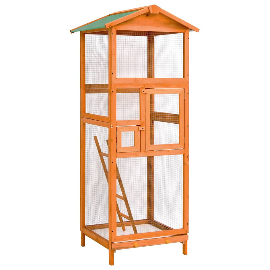 171457 vidaXL Bird Cage 68x62x166 cm Solid Firwood 1