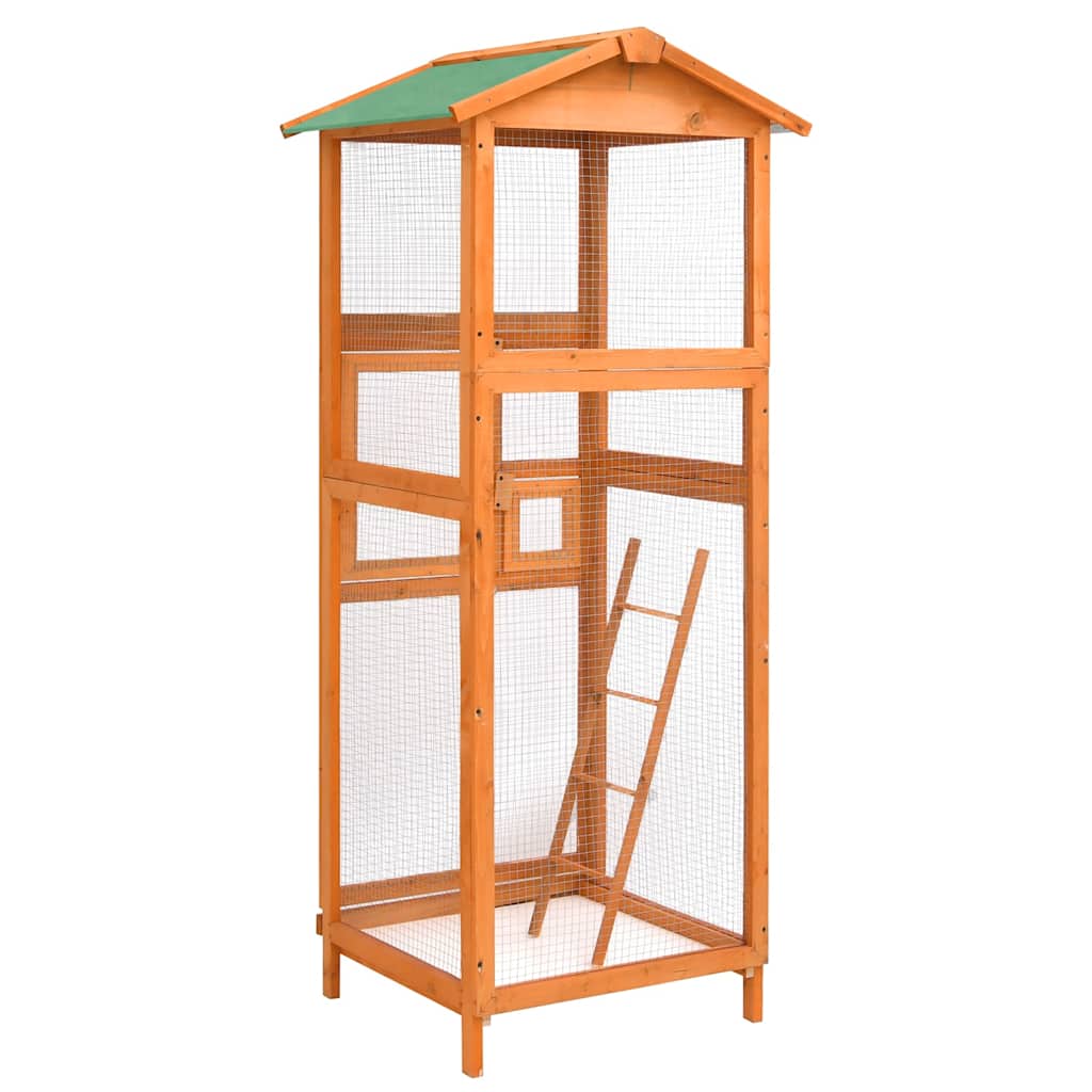 171457 vidaXL Bird Cage 68x62x166 cm Solid Firwood 4