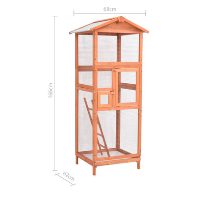 Bird Cage 68x62x166 cm Solid Firwood