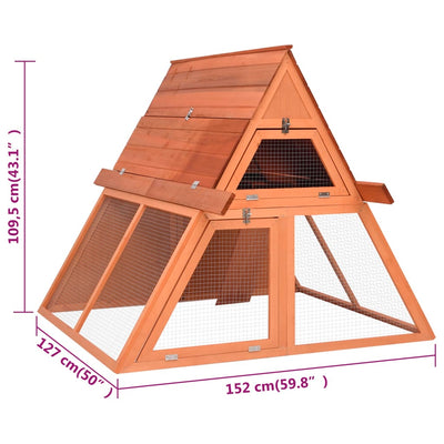 Rabbit Hutch 152x127x109.5 cm Solid Firwood