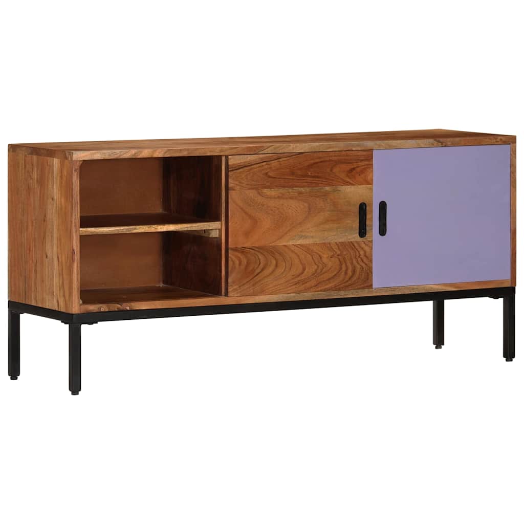 vidaXL TV Cabinet | Honey brown and grey | Solid acacia wood, powder-coated iron 2