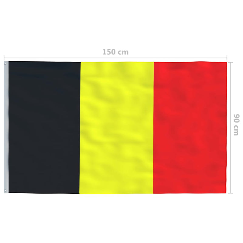 Belgium Flag and Pole Aluminium 4 m