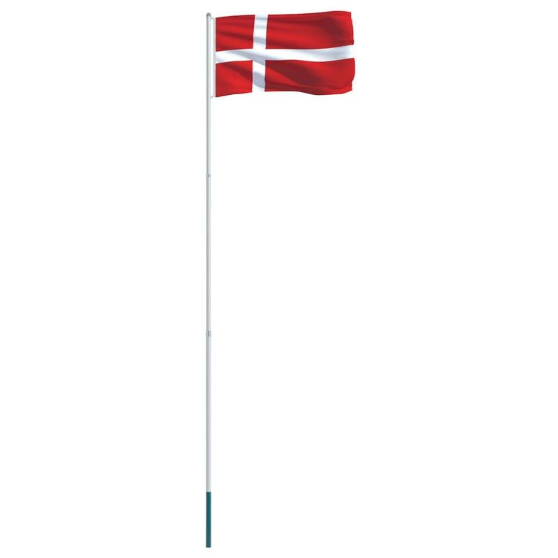 Denmark Flag and Pole Aluminium 4 m