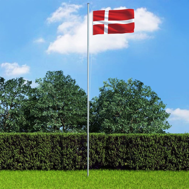 Denmark Flag and Pole Aluminium 4 m