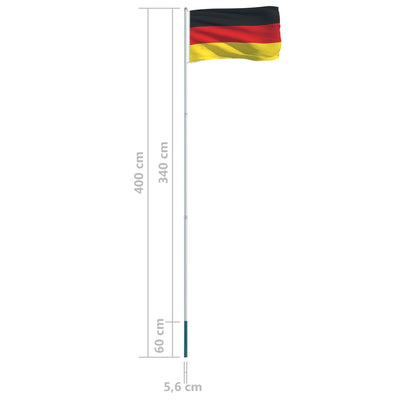 Germany Flag and Pole Aluminium 4 m