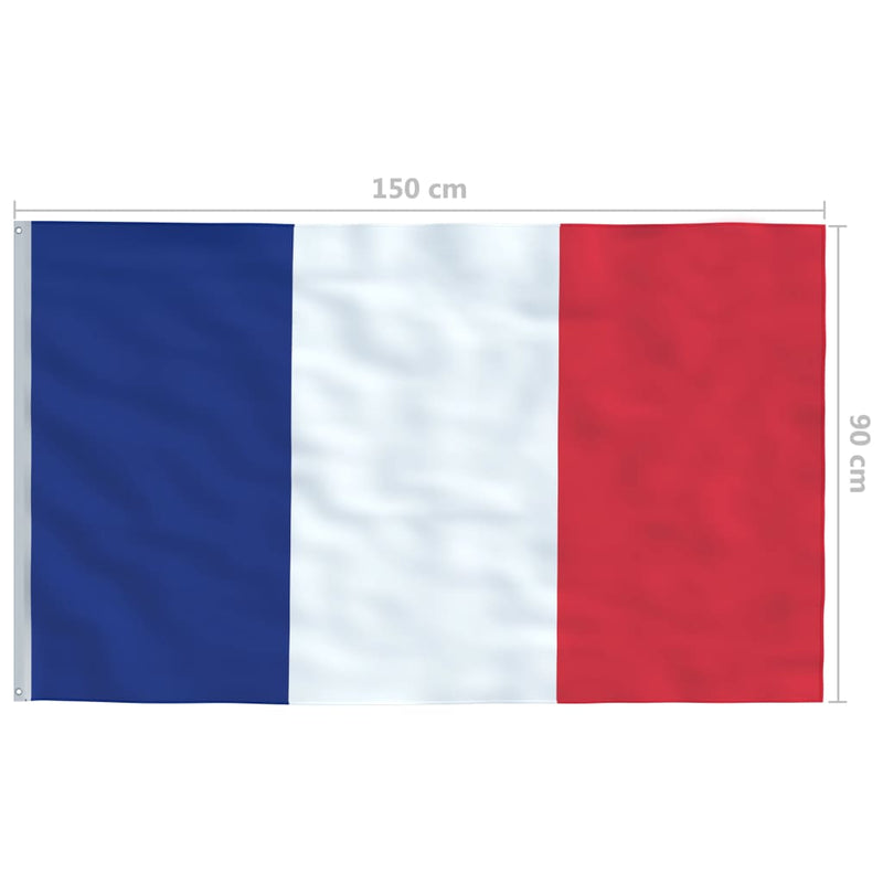 France Flag and Pole Aluminium 4 m