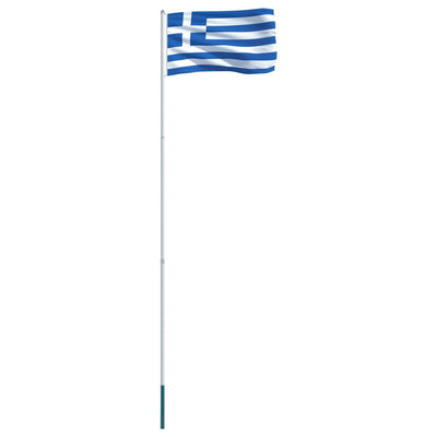 Greece Flag and Pole Aluminium 4 m