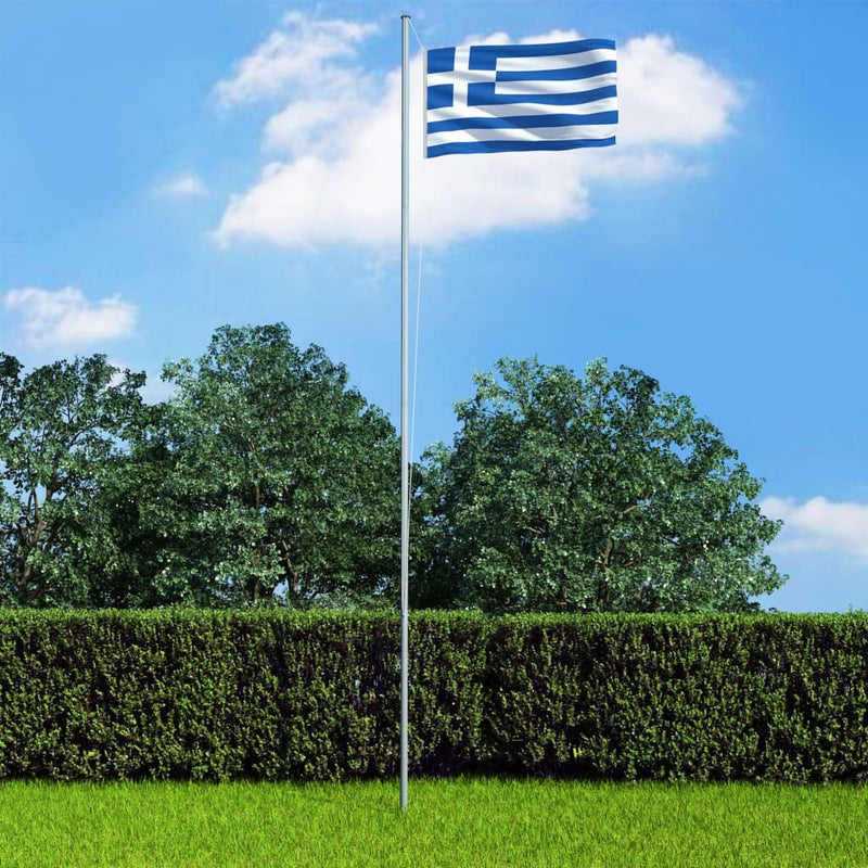 Greece Flag and Pole Aluminium 4 m