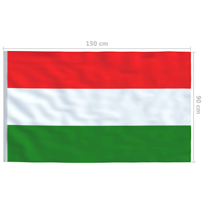 Hungary Flag and Pole Aluminium 4 m