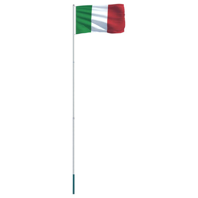 Italy Flag and Pole Aluminium 4 m