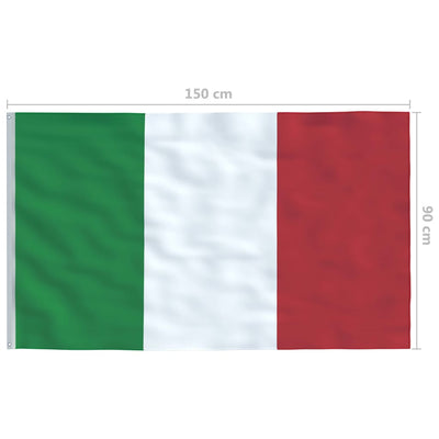 Italy Flag and Pole Aluminium 4 m