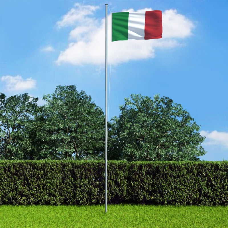 Italy Flag and Pole Aluminium 4 m