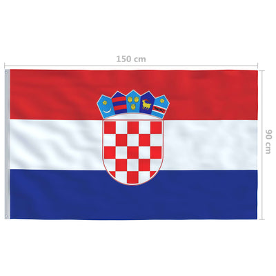 Croatia Flag and Pole Aluminium 4 m