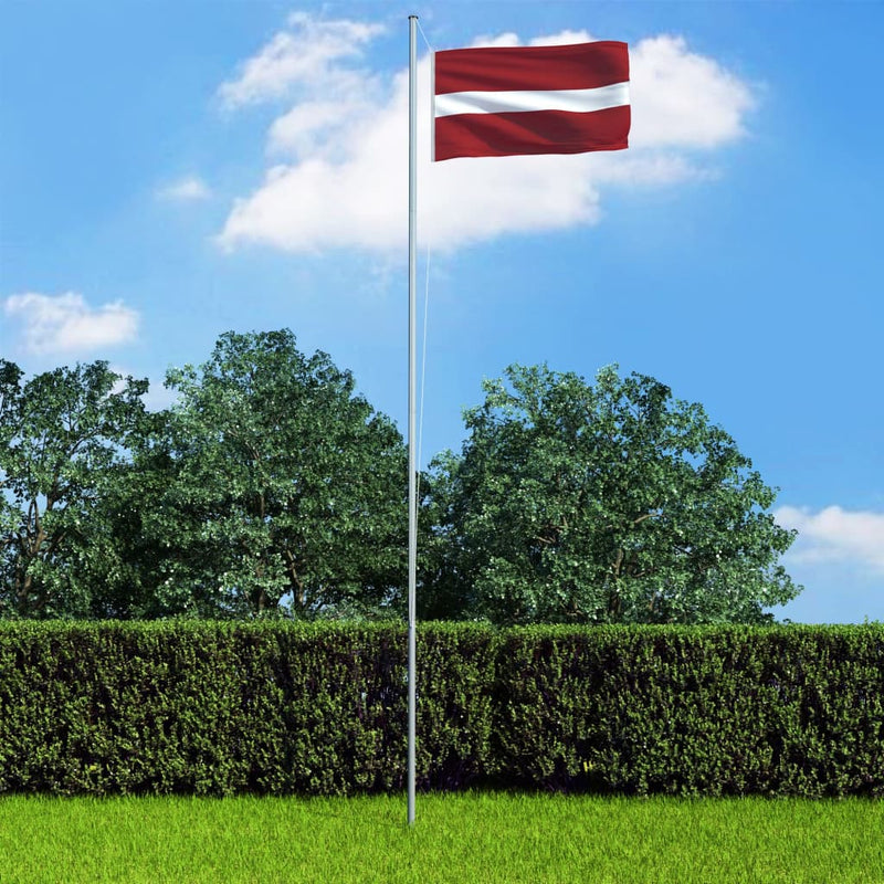 Latvia Flag and Pole Aluminium 4 m