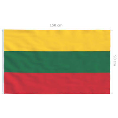 Lithuania Flag and Pole Aluminium 4 m