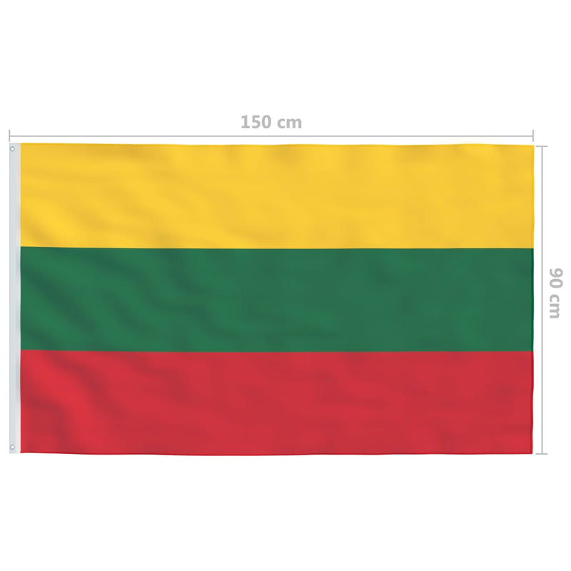 Lithuania Flag and Pole Aluminium 4 m