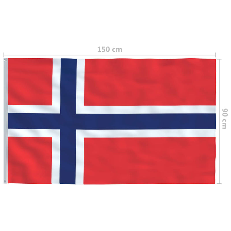 Norway Flag and Pole Aluminium 4 m