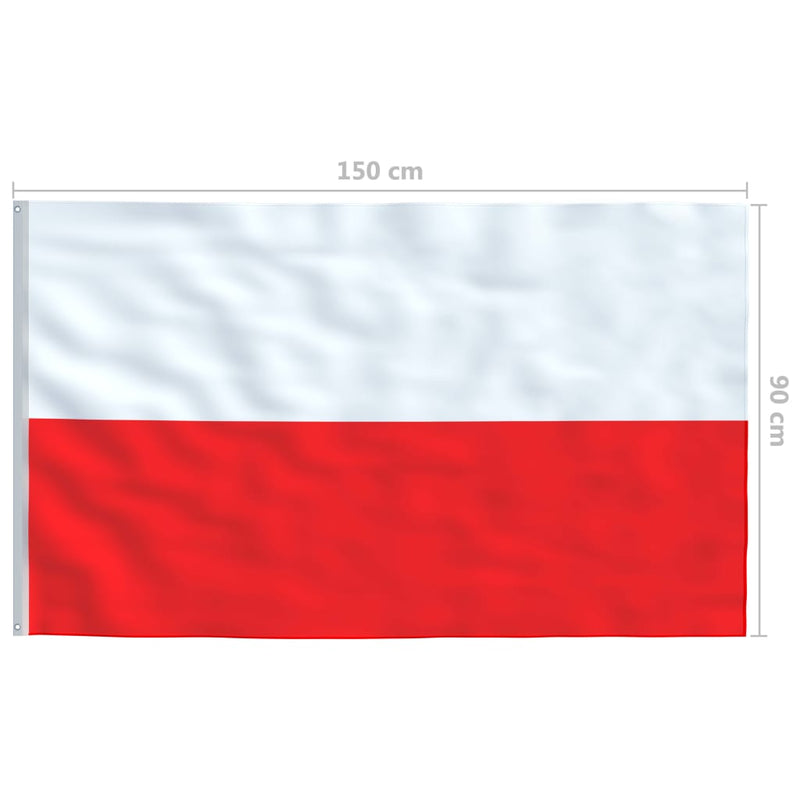 Poland Flag and Pole Aluminium 4 m