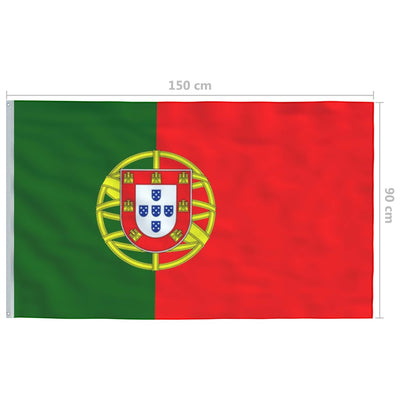 Portugal Flag and Pole Aluminium 4 m