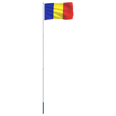 Romania Flag and Pole Aluminium 4 m