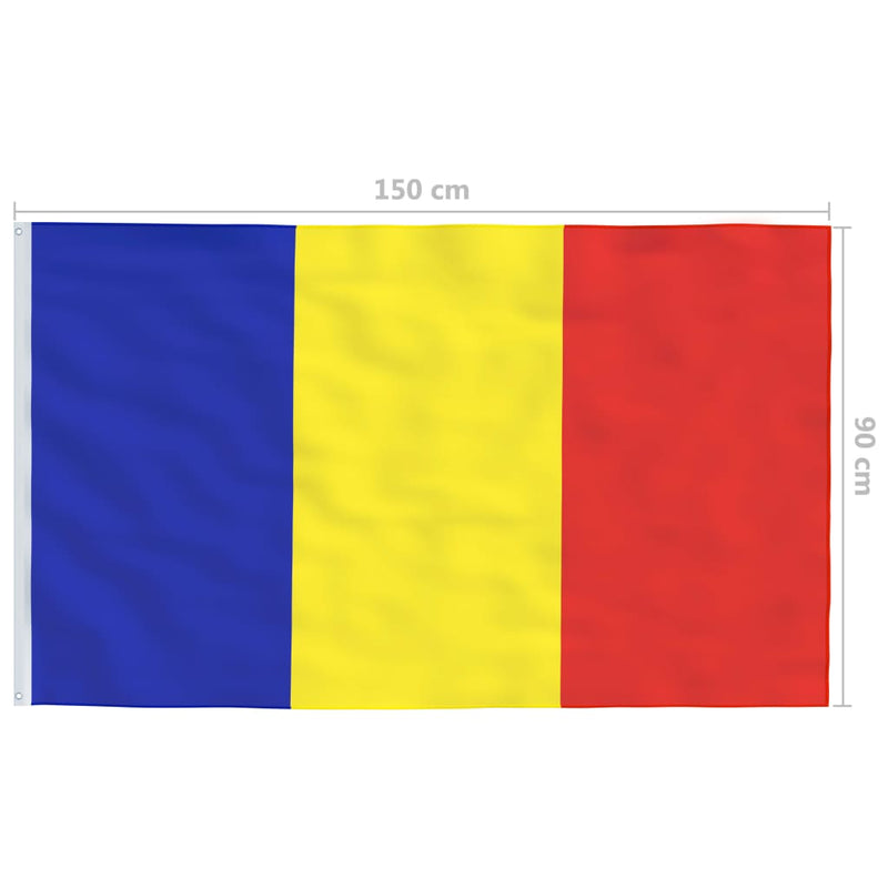 Romania Flag and Pole Aluminium 4 m