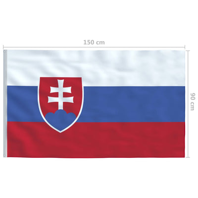 Slovakia Flag and Pole Aluminium 4 m