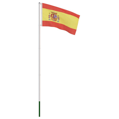 Spain Flag and Pole Aluminium 4 m