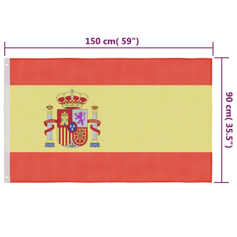 Spain Flag and Pole Aluminium 4 m