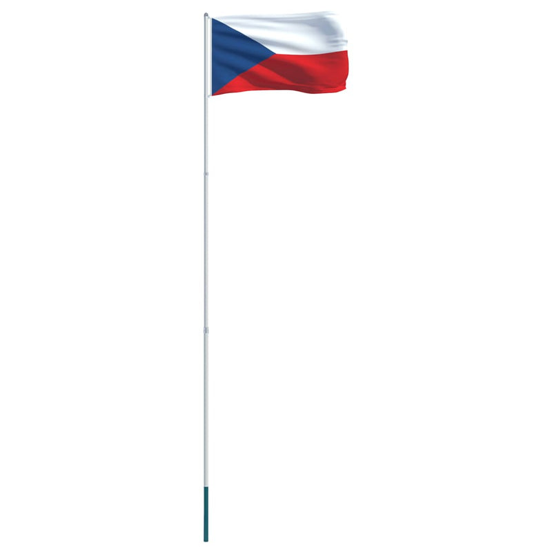 Czech Flag and Pole Aluminium 4 m