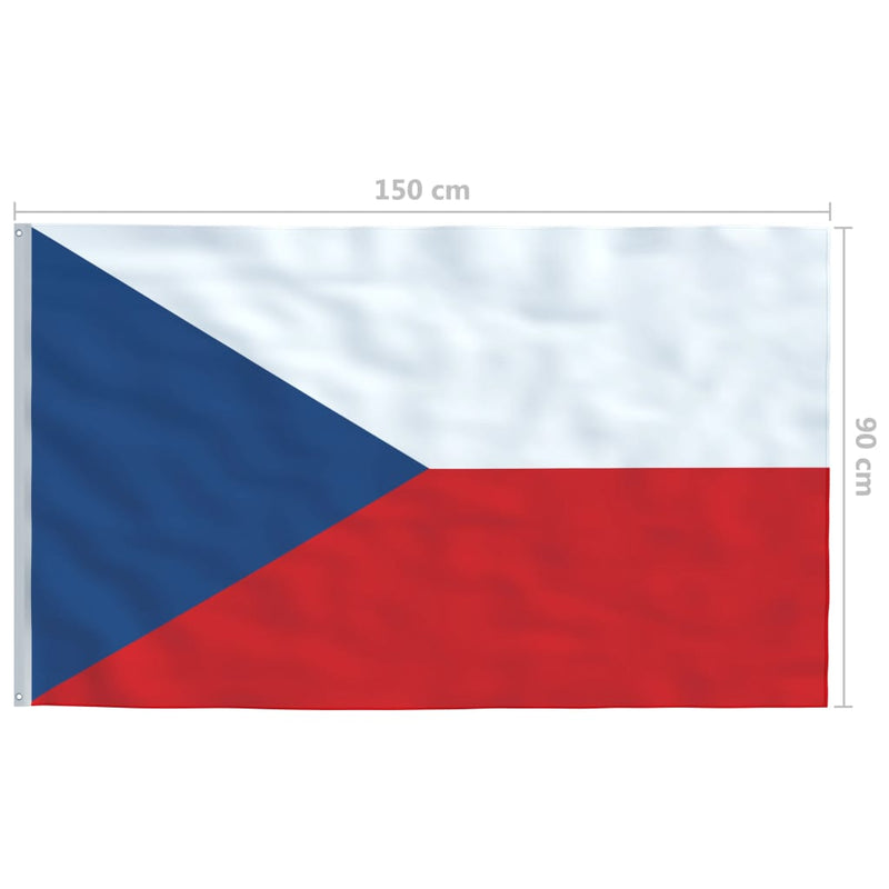 Czech Flag and Pole Aluminium 4 m