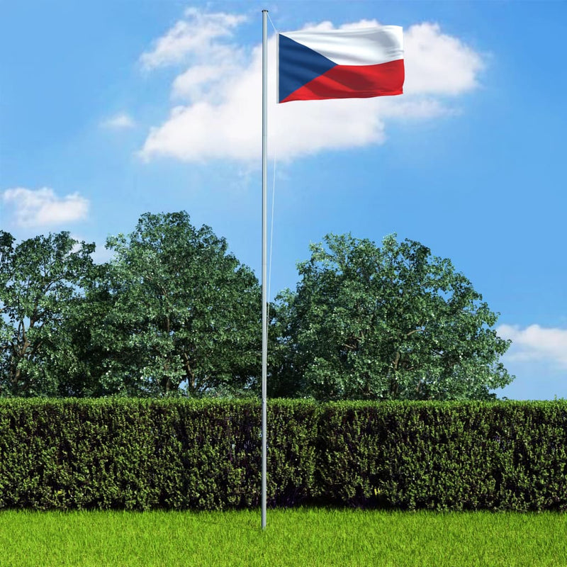 Czech Flag and Pole Aluminium 4 m