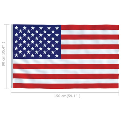 US Flag and Pole Aluminium 4 m