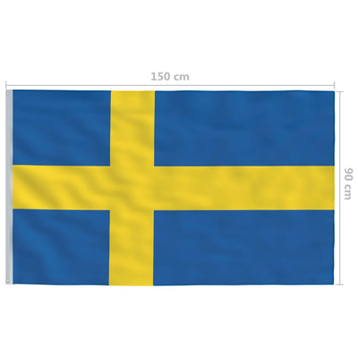 Sweden Flag and Pole Aluminium 4 m