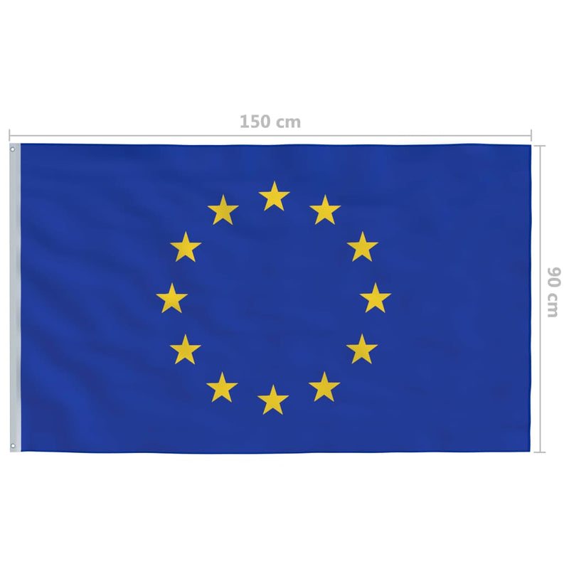 Europe Flag and Pole Aluminium 4 m