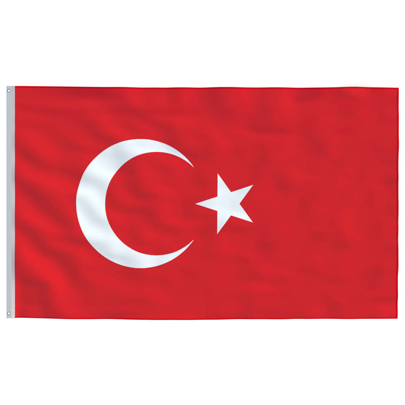 Turkey Flag and Pole Aluminium 4 m