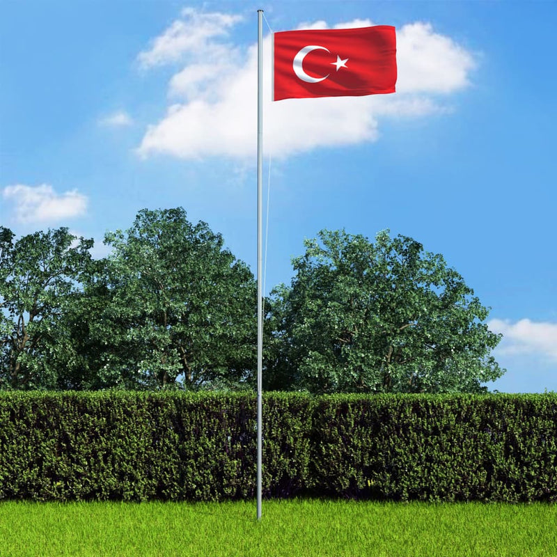 Turkey Flag and Pole Aluminium 4 m